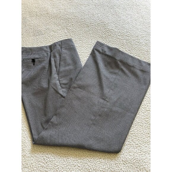 Calvin Klein Womens Mid-rise Flat Front Wide Leg Black /White Tweed Pants Size 2 - Picture 3 of 10